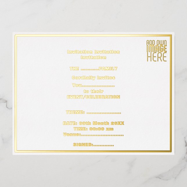 MODERN EDITABLE SIMPLE WHITE IMAGE TEXT TEMPLATE (Front)