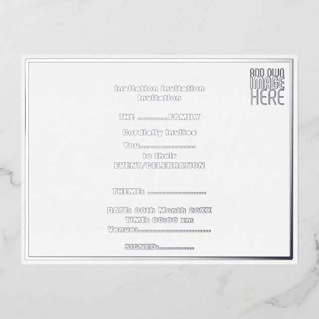 MODERN EDITABLE SIMPLE WHITE IMAGE TEXT TEMPLATE (Front)