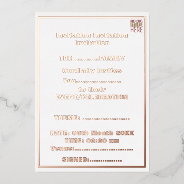 MODERN EDITABLE SIMPLE WHITE IMAGE TEXT TEMPLATE (Front)