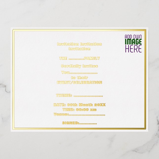 MODERN EDITABLE SIMPLE WHITE IMAGE TEXT TEMPLATE (Front)