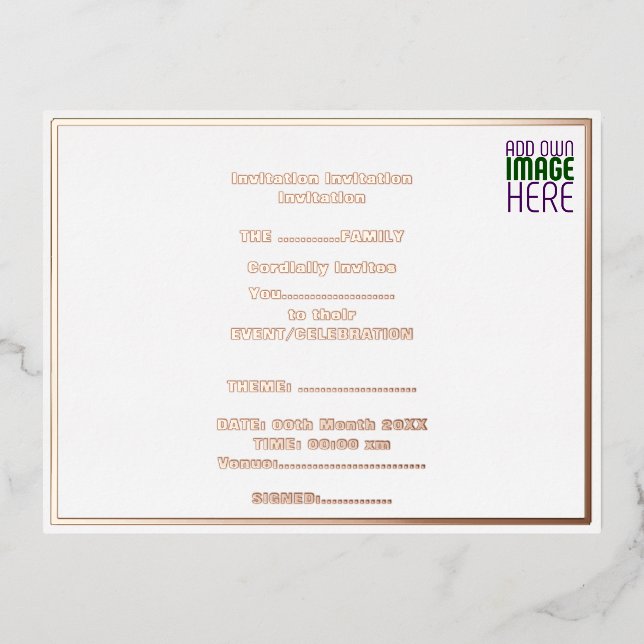 MODERN EDITABLE SIMPLE WHITE IMAGE TEXT TEMPLATE (Front)