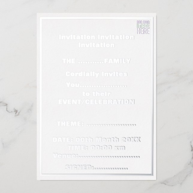 MODERN EDITABLE SIMPLE WHITE IMAGE TEXT TEMPLATE (Front)