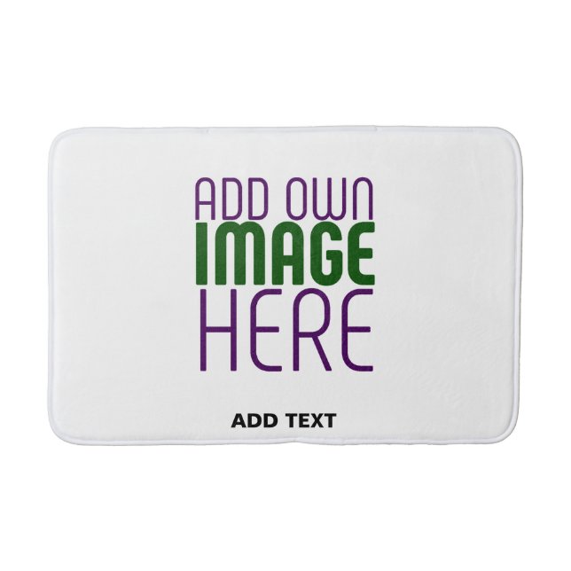 MODERN EDITABLE SIMPLE WHITE IMAGE TEXT TEMPLATE BATH MAT (Front)