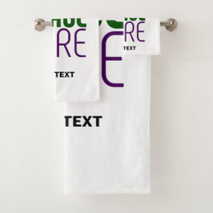 MODERN EDITABLE SIMPLE WHITE IMAGE TEXT TEMPLATE BATH TOWEL SET