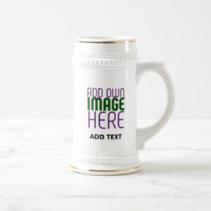 MODERN EDITABLE SIMPLE WHITE IMAGE TEXT TEMPLATE BEER STEIN