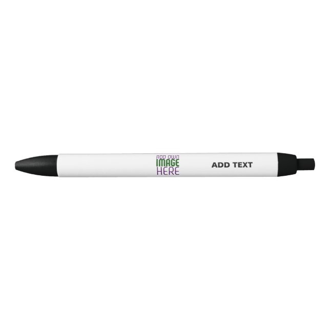 MODERN EDITABLE SIMPLE WHITE IMAGE TEXT TEMPLATE BLACK INK PEN (Front)