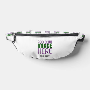 MODERN EDITABLE SIMPLE WHITE IMAGE TEXT TEMPLATE BUM BAGS