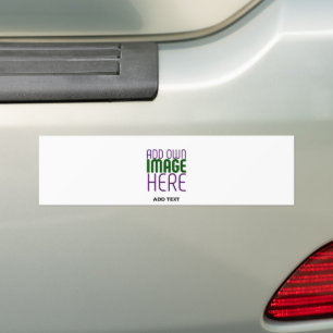 MODERN EDITABLE SIMPLE WHITE IMAGE TEXT TEMPLATE BUMPER STICKER
