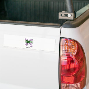 MODERN EDITABLE SIMPLE WHITE IMAGE TEXT TEMPLATE BUMPER STICKER