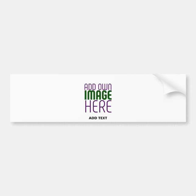 MODERN EDITABLE SIMPLE WHITE IMAGE TEXT TEMPLATE BUMPER STICKER (Front)