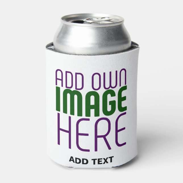 MODERN EDITABLE SIMPLE WHITE IMAGE TEXT TEMPLATE CAN COOLER (Can Front)