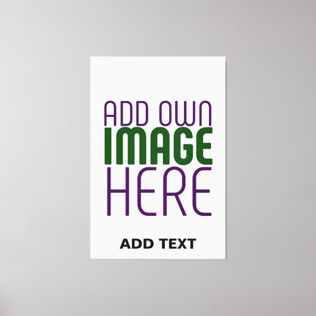 MODERN EDITABLE SIMPLE WHITE IMAGE TEXT TEMPLATE CANVAS PRINT (Front)