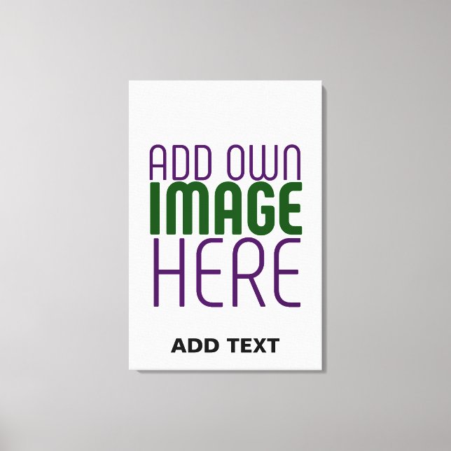 MODERN EDITABLE SIMPLE WHITE IMAGE TEXT TEMPLATE CANVAS PRINT (Front)