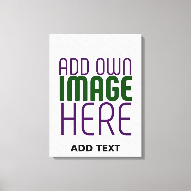 MODERN EDITABLE SIMPLE WHITE IMAGE TEXT TEMPLATE CANVAS PRINT (Front)