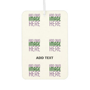MODERN EDITABLE SIMPLE WHITE IMAGE TEXT TEMPLATE CAR AIR FRESHENER