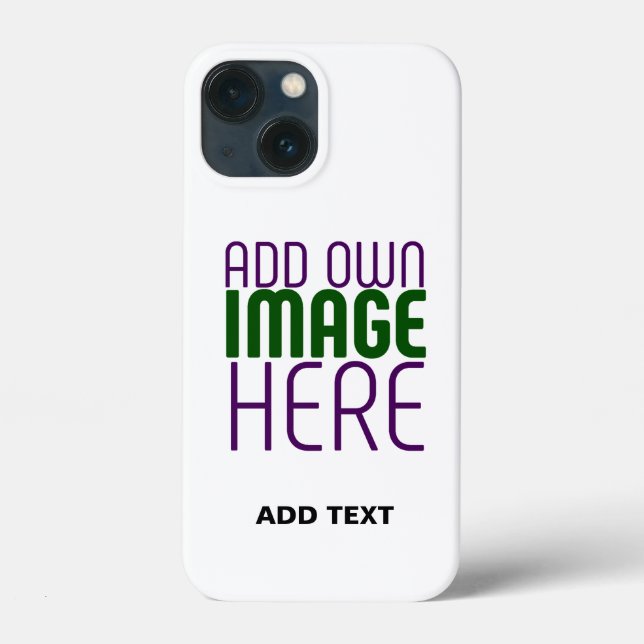 MODERN EDITABLE SIMPLE WHITE IMAGE TEXT TEMPLATE Case-Mate iPhone CASE (Back)