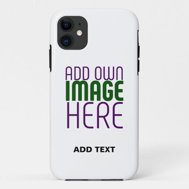 MODERN EDITABLE SIMPLE WHITE IMAGE TEXT TEMPLATE Case-Mate iPhone CASE (Back)