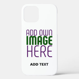 MODERN EDITABLE SIMPLE WHITE IMAGE TEXT TEMPLATE iPhone 12 PRO CASE