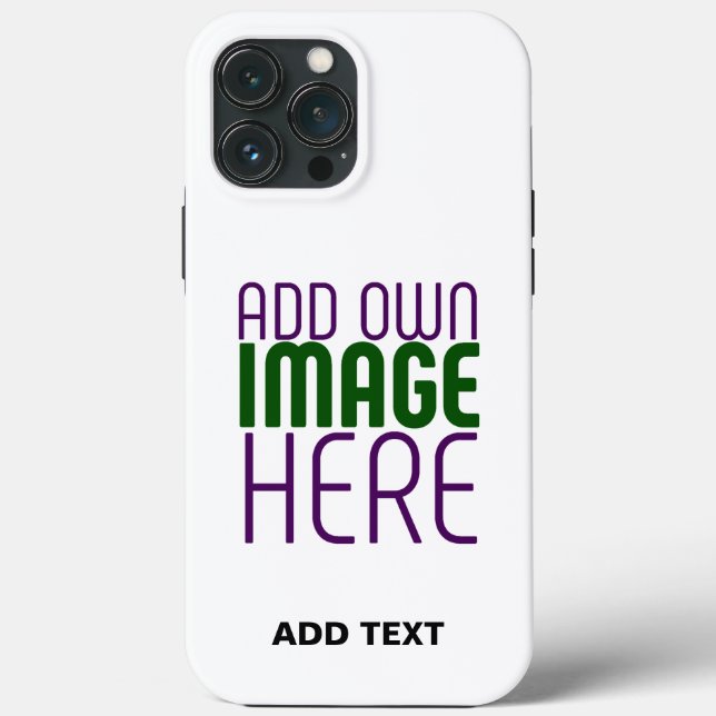 MODERN EDITABLE SIMPLE WHITE IMAGE TEXT TEMPLATE Case-Mate iPhone CASE (Back)