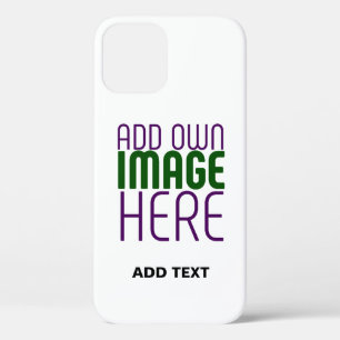 MODERN EDITABLE SIMPLE WHITE IMAGE TEXT TEMPLATE iPhone 12 PRO CASE