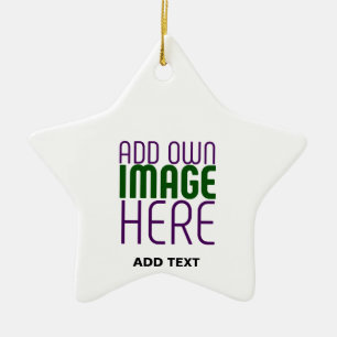  MODERN EDITABLE SIMPLE WHITE IMAGE TEXT TEMPLATE CERAMIC TREE DECORATION