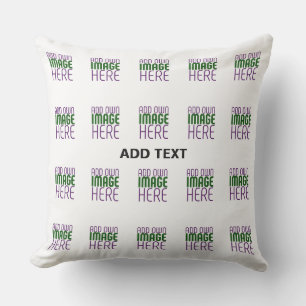 MODERN EDITABLE SIMPLE WHITE IMAGE TEXT TEMPLATE CUSHION