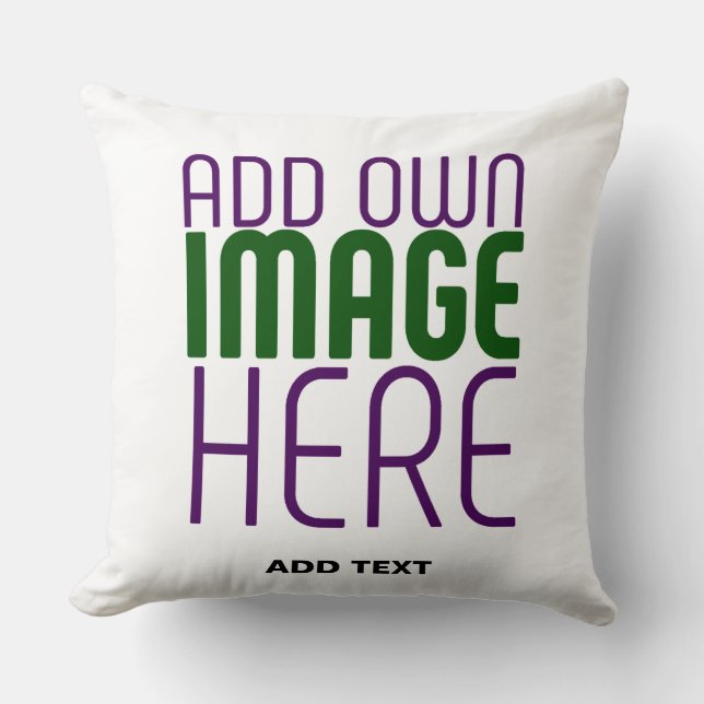 MODERN EDITABLE SIMPLE WHITE IMAGE TEXT TEMPLATE CUSHION (Front)