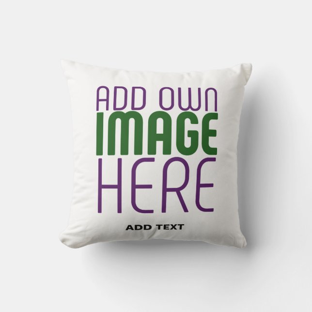 MODERN EDITABLE SIMPLE WHITE IMAGE TEXT TEMPLATE CUSHION (Front)