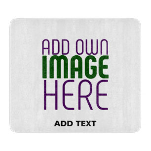 MODERN EDITABLE SIMPLE WHITE IMAGE TEXT TEMPLATE CUTTING BOARD