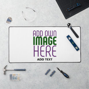 MODERN EDITABLE SIMPLE WHITE IMAGE TEXT TEMPLATE DESK MAT