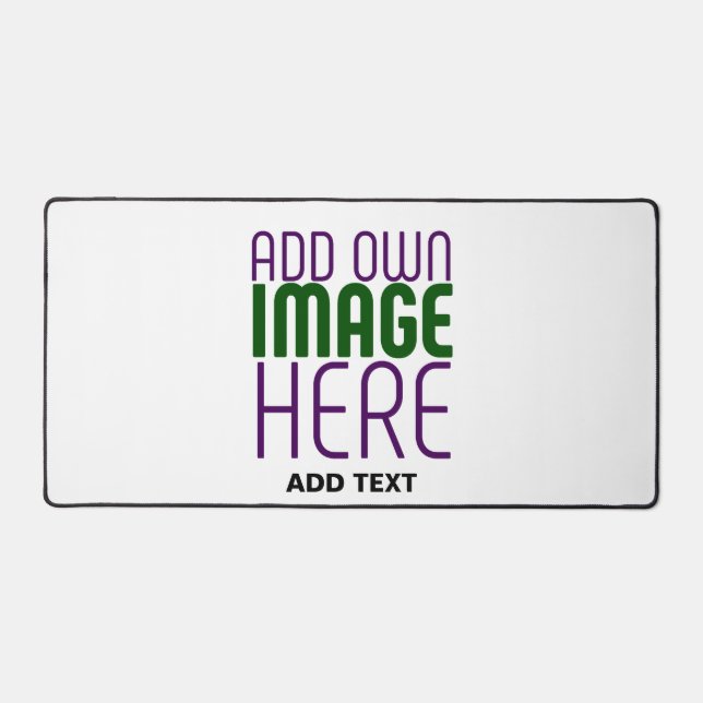 MODERN EDITABLE SIMPLE WHITE IMAGE TEXT TEMPLATE DESK MAT (Front)