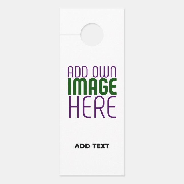  MODERN EDITABLE SIMPLE WHITE IMAGE TEXT TEMPLATE DOOR HANGER (Front)