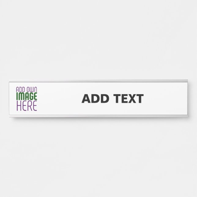 MODERN EDITABLE SIMPLE WHITE IMAGE TEXT TEMPLATE DOOR SIGN (Front)