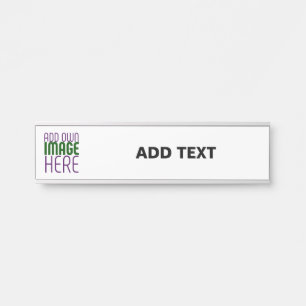 MODERN EDITABLE SIMPLE WHITE IMAGE TEXT TEMPLATE DOOR SIGN