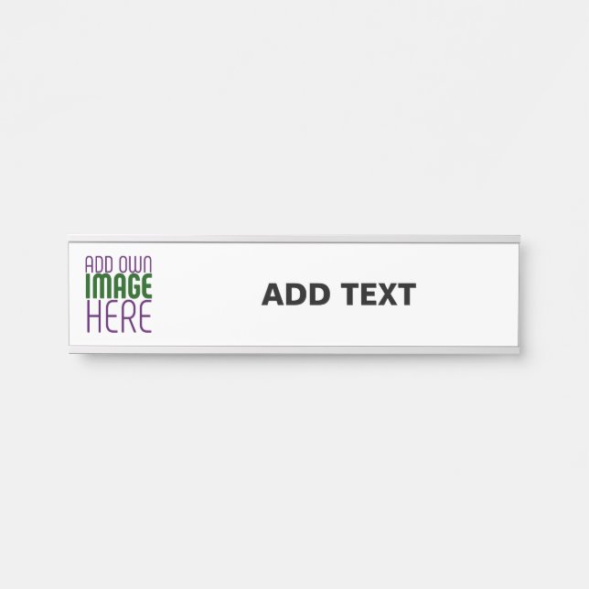 MODERN EDITABLE SIMPLE WHITE IMAGE TEXT TEMPLATE DOOR SIGN (Front)