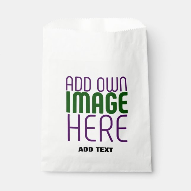 MODERN EDITABLE SIMPLE WHITE IMAGE TEXT TEMPLATE FAVOUR BAGS (Front)