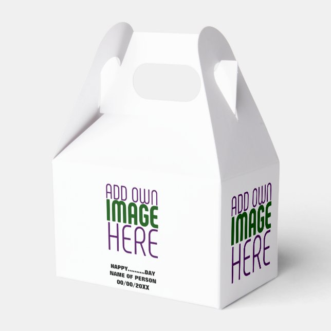 MODERN EDITABLE SIMPLE WHITE IMAGE TEXT TEMPLATE FAVOUR BOX (Front Side)