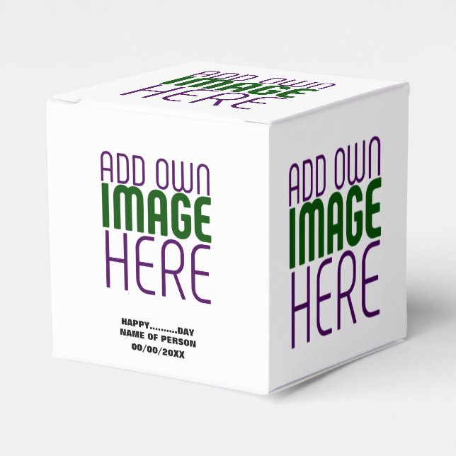 MODERN EDITABLE SIMPLE WHITE IMAGE TEXT TEMPLATE FAVOUR BOX (Front Side)