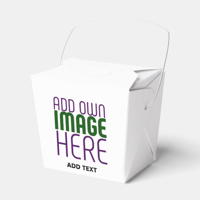 MODERN EDITABLE SIMPLE WHITE IMAGE TEXT TEMPLATE FAVOUR BOX (Front Side)