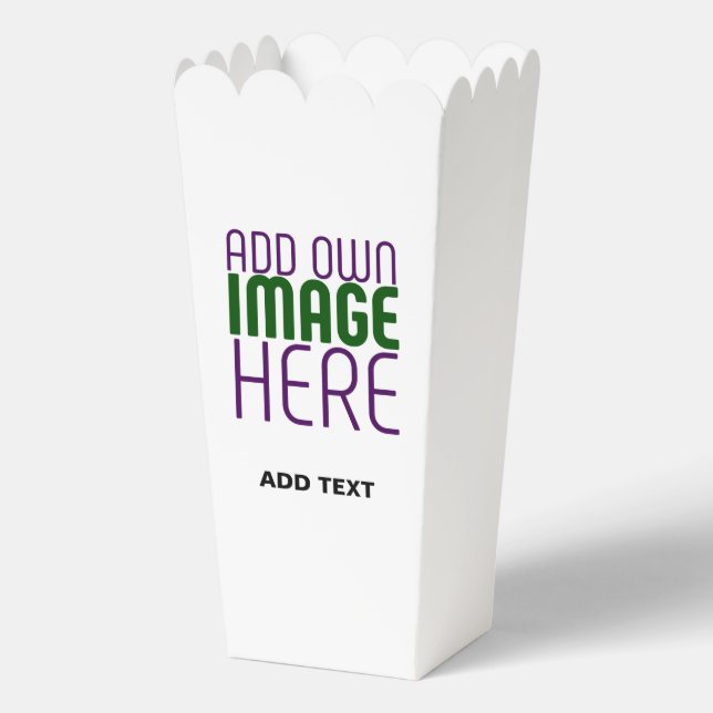  MODERN EDITABLE SIMPLE WHITE IMAGE TEXT TEMPLATE FAVOUR BOX (Front)