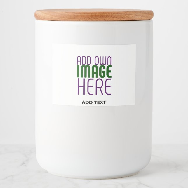 MODERN EDITABLE SIMPLE WHITE IMAGE TEXT TEMPLATE FOOD LABEL (Front)