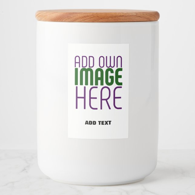 MODERN EDITABLE SIMPLE WHITE IMAGE TEXT TEMPLATE FOOD LABEL (Front)