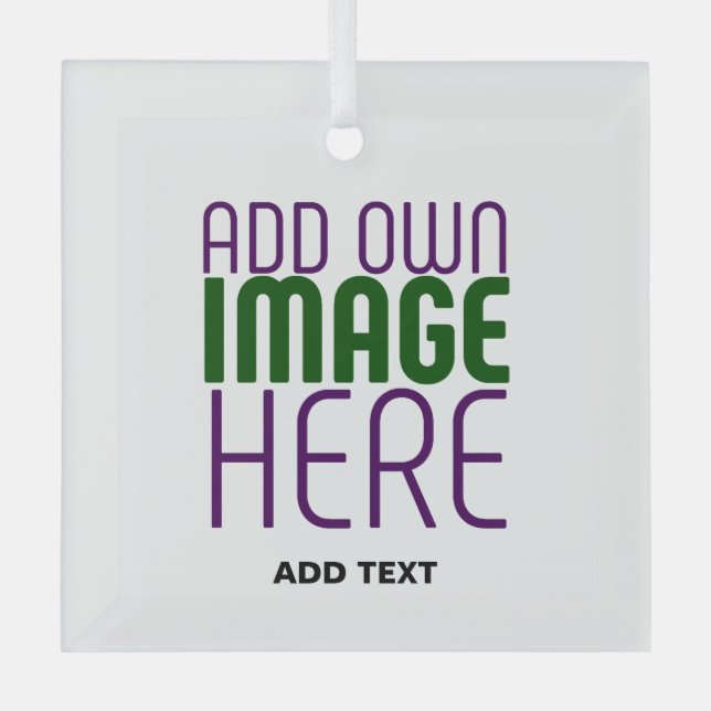  MODERN EDITABLE SIMPLE WHITE IMAGE TEXT TEMPLATE GLASS TREE DECORATION (Front)