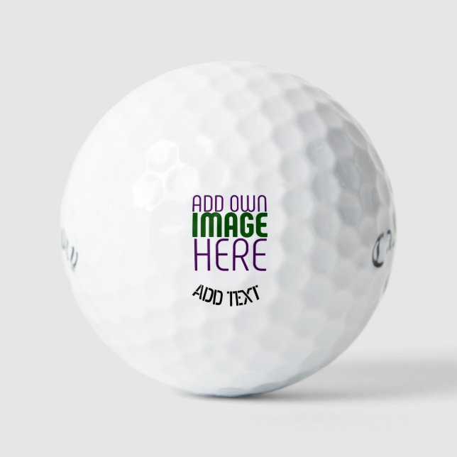 MODERN EDITABLE SIMPLE WHITE IMAGE TEXT TEMPLATE GOLF BALLS (Front)