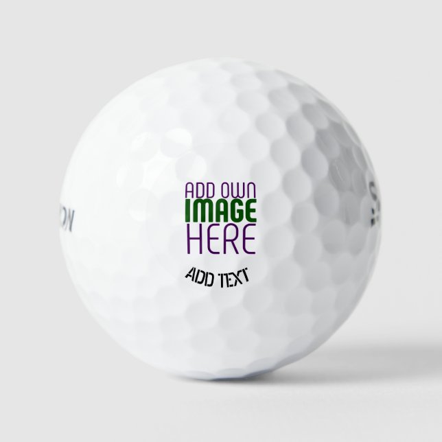 MODERN EDITABLE SIMPLE WHITE IMAGE TEXT TEMPLATE GOLF BALLS (Front)