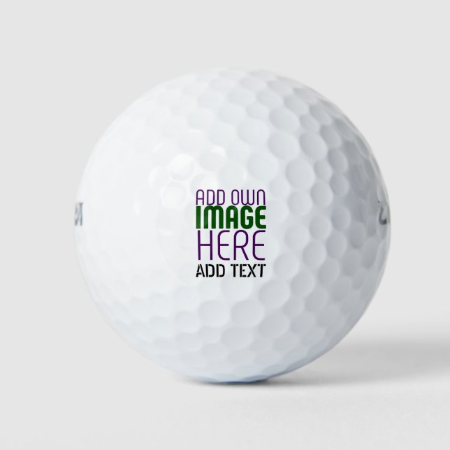 MODERN EDITABLE SIMPLE WHITE IMAGE TEXT TEMPLATE GOLF BALLS (Front)