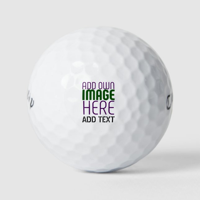 MODERN EDITABLE SIMPLE WHITE IMAGE TEXT TEMPLATE GOLF BALLS (Front)