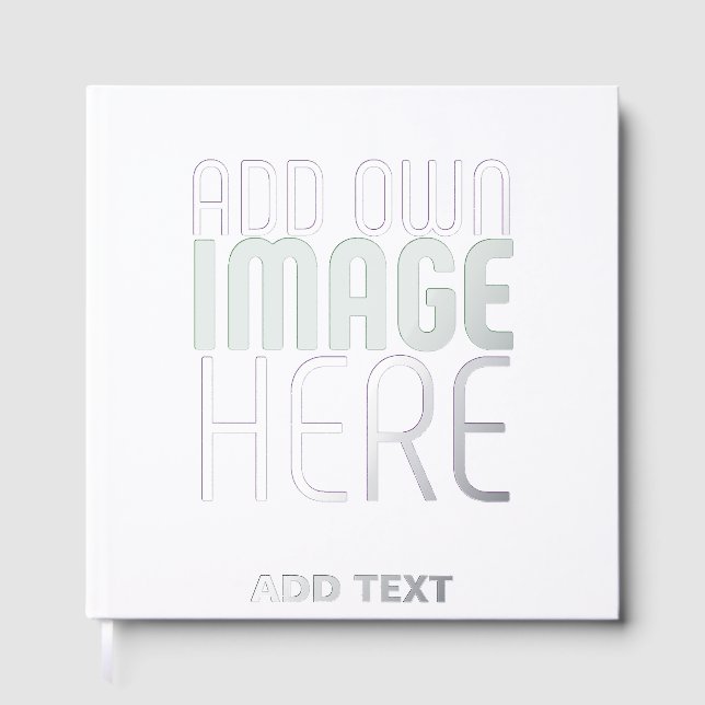 MODERN EDITABLE SIMPLE WHITE IMAGE TEXT TEMPLATE GUEST BOOK (Front)