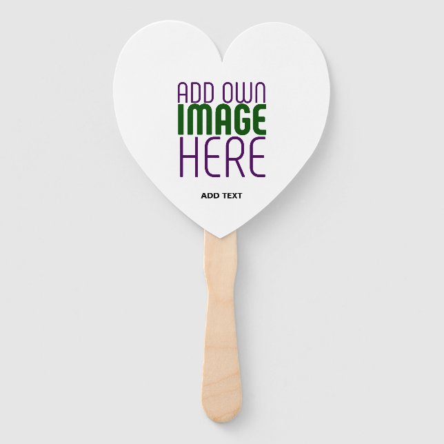 MODERN EDITABLE SIMPLE WHITE IMAGE TEXT TEMPLATE HAND FAN (Front)