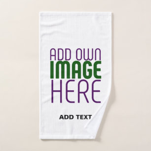 MODERN EDITABLE SIMPLE WHITE IMAGE TEXT TEMPLATE HAND TOWEL